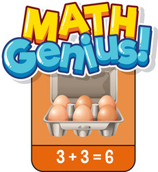 math flashcard design for adding numbers vector image