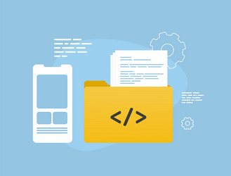 mobile app development using versatile frameworks vector image