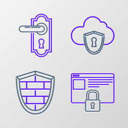 set line secure your site with https ssl shield vector image