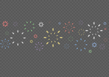 set of color firework burst firecracker explosion vector image
