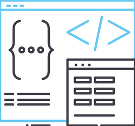 software programming line icon outline symbol vector image