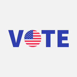 vote blue text badge button icon with american Vector Image