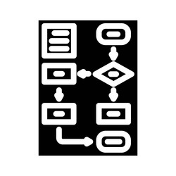 algorithm flowchart ai integration glyph icon vector image