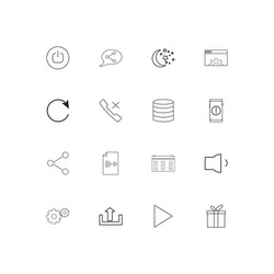 interface simple linear icons set outlined vector image