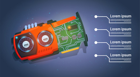 micro processor computer chip motherboard system vector image