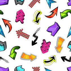 Seamless pattern with abstract graffiti arrows vector