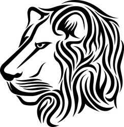 Tribal Lion Head Tattoo Vector Image