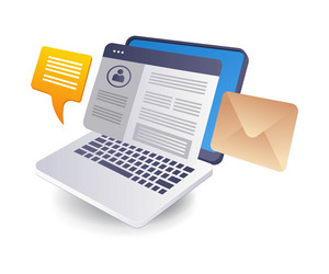 computer web application email flat isometric 3d vector image