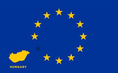EU Flag with Hungary Vector Image