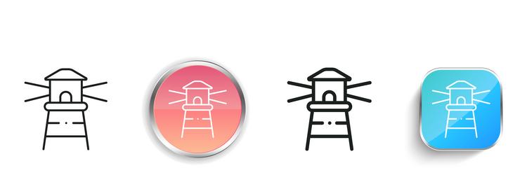 lighthouse icon thin linear regular and button vector image