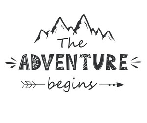 Mountain Adventure Lettering Vector Image