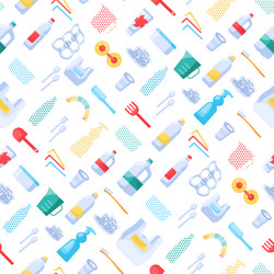 reusable polyethylene waste items seamless pattern vector