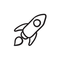 Rocket sketch icon vector