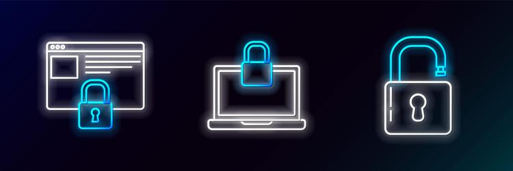set line open padlock secure your site with https vector image