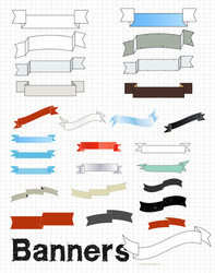 square tech style banner set on grid vector image
