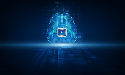 artificial intelligence brain data mining deep vector image