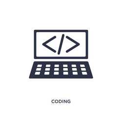 coding icon on white background simple element vector image