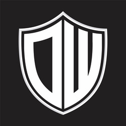 Dw logo monogram with emblem shield shape design Vector Image