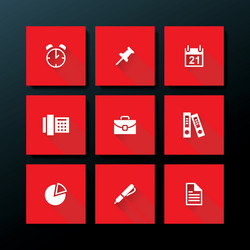 Flat office icon set Royalty Free Vector Image