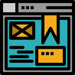 layout web design website flat color icon vector image