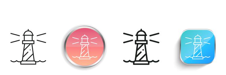 lighthouse icon thin linear regular and button vector image