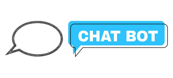 Shifted chat bot frame and net hint cloud vector