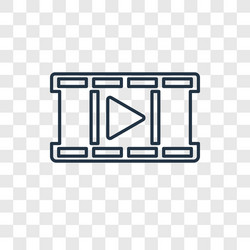 Video concept linear icon isolated on transparent vector