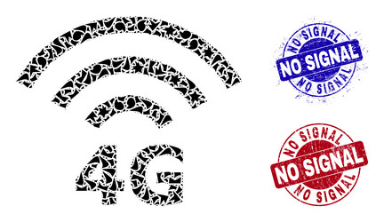 4g radio source mosaic of shatters with no signal vector