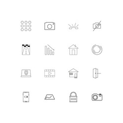 interface linear thin icons set outlined simple vector image
