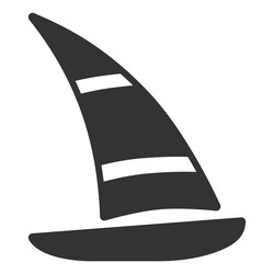 Sailboat with triangular sail 1 vector