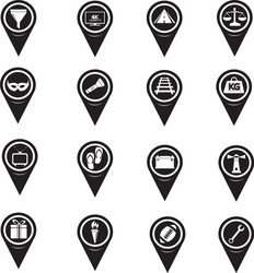 Set of map pointer icons for website vector