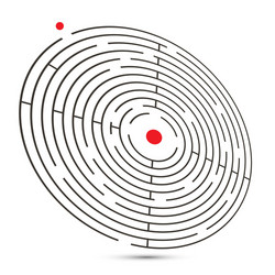 3d maze with start and end red poins vector image