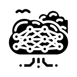 cloud computing network ai integration glyph icon vector image