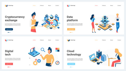cryptocurrency exchange digital technology data vector image