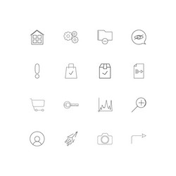 interface simple linear icons set outlined vector image