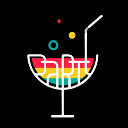 Neon Cocktail Party Symbol Vector Image