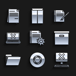 set document settings with gears scotch computer vector image