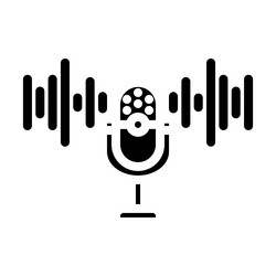 digital assistant microphone ai integration glyph vector image