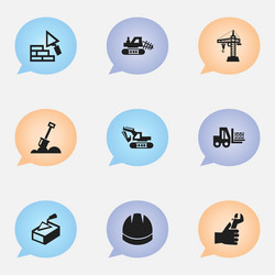 set of 9 editable structure icons includes vector image