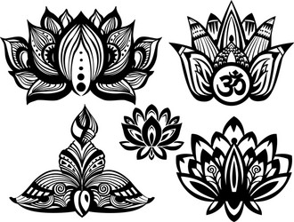 set of ornamental lotus Vector Image