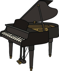 Black Grand Piano Vector Image