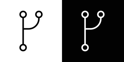 code branch icon set merge data request symbol vector image
