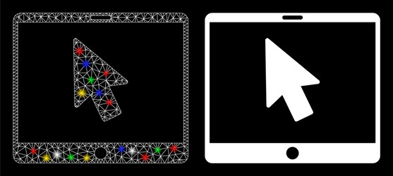 flare mesh 2d tablet arrow pointer icon with vector image