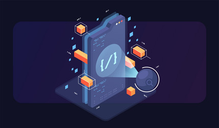 programming and software development isometric vector image