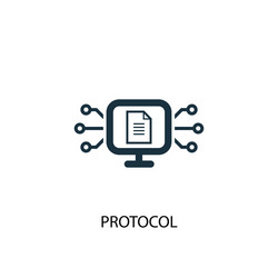 protocol icon simple element vector image