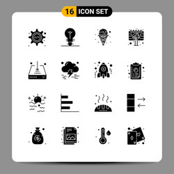 Set 16 commercial solid glyphs pack for down vector