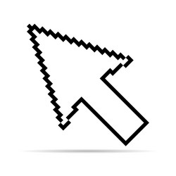 arrow pixel icon shadow web cursor click mouse vector image
