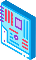 mainboard motheboard computer part isometric icon vector