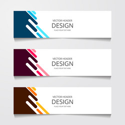 Set horizontal web banner with three different vector