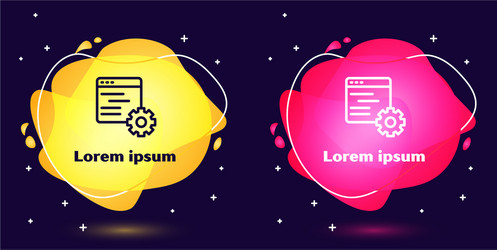 Set line computer api interface icon isolated vector